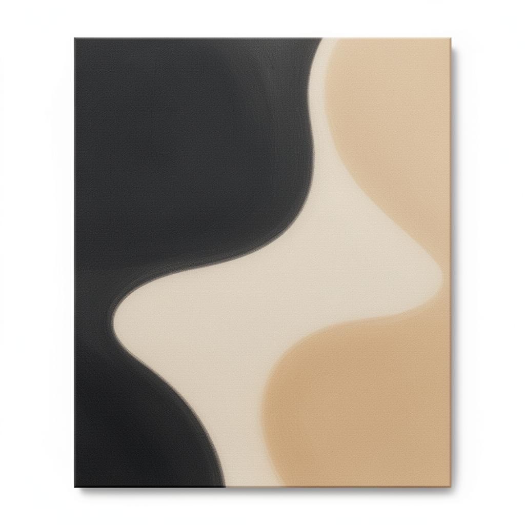 Ethereal Void No. 4 — abstract digital painting in charcoal and beige